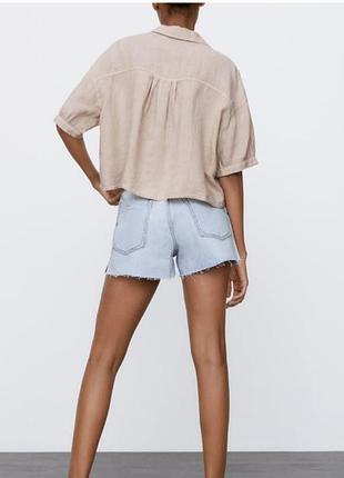 Zara  сорочка  оверсайз 100%льон 3