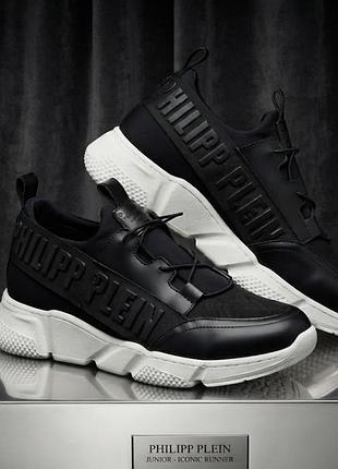 Новые в комплекте премиальные кроссовки люкс бренд philipp plein оригинал qr -код размер 40, 40.5 стелька 26 см