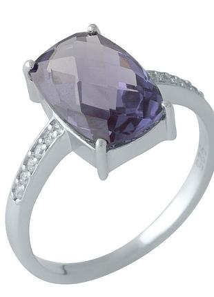 Срібне кільце komilfo з александритом 5.292ct, вага виробу 2,98 г (1131985) 18.5 розмір