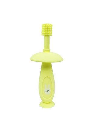 Силіконова зубна щітка mumlove mgz-0716(yellow) з обмежувачем