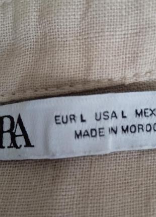 Zara  сорочка  оверсайз 100%льон 9