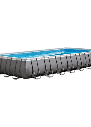 Бассейн каркасный "premium pool" intex 26378 фильтр-насос, лестница, подстилка, тент