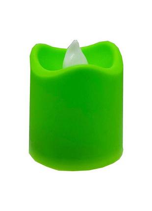 Декоративна свічка led з полум'ям 12-67c(green) 4 см, зелений