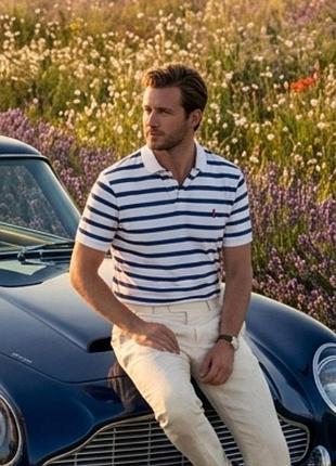 Поло чоловіче бренду ralph lauren у смужку ✨
напівобхват грудей -55см;
довжина виробу -76 та 82 см,
довжина рукава -22 см