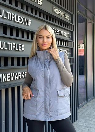Жилетка серая утепленная 8