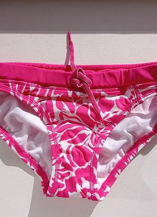 Lands' end плавки xs бикини women's aquasport low waist bikini bottoms prism pink stencil