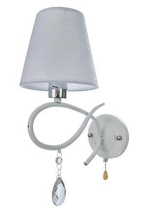 Бра настенное накладное прованс с абажуром bkl-673w/1 e27 wh brille 29-076