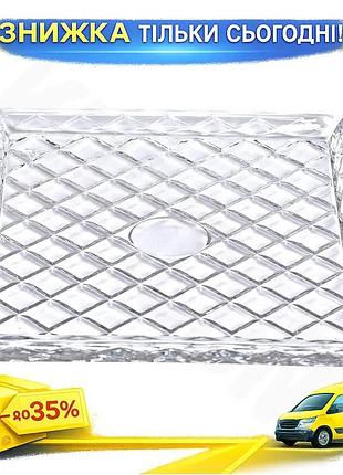Ku страва для закусок universal fit lirmartur скляна 24,5х20,5 см прямокутна для сервірування фруктів uni2l_k
