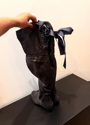 Сірі замшеві ботфорди 7