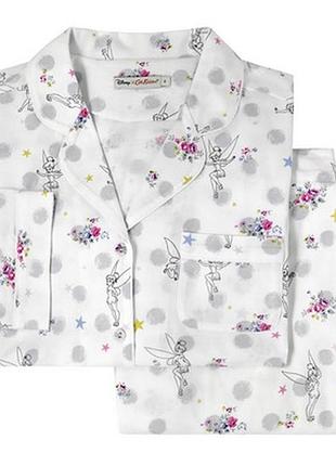 Disney x cath kidston коттоновая пижама принт tinker bell smudge spot.