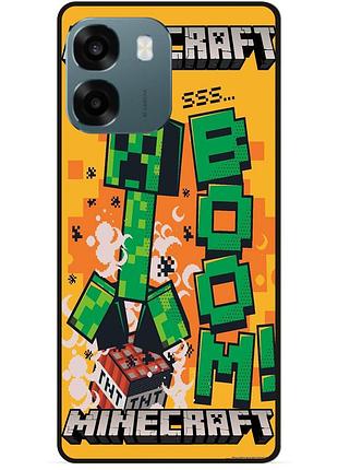 Силіконовий чохол бампер для oppo a6 стів minecraft кріпер майнкрафт