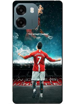 Силиконовый бампер чехол для oppo a6 с рисунком роналдо мю ronaldo