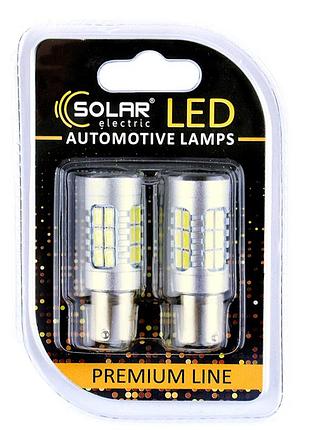 Автолампа solar led 12-24v s25 ba15s 27smd white, 2шт