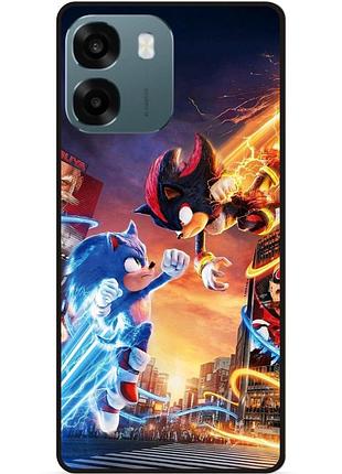 Силиконовый чехол бампер для oppo a6 с рисунком sonik соник шэдоу
