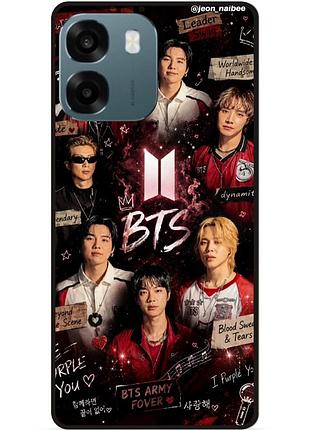Силиконовый чехол бампер для oppo a6 с картинкой bts bangtan boys
