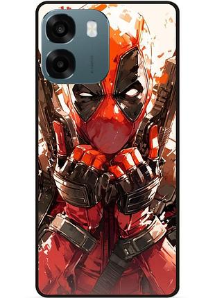 Силиконовый бампер чехол для oppo a6 с рисунком дэдпул deadpool