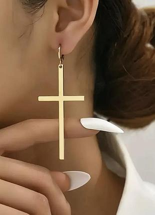 Серьги кресты крупные