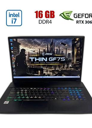 Игровой ноутбук msi gf75 thin 10uek / 17.3" (1920x1080) ips / intel core i7-10750h (6 (12) ядер по 2.6 - 5.0 ghz) / 16 gb ddr4 /
