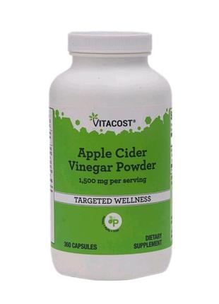Vitacost
яблучний оцет у порошку, 360 капсул (500 мг у капсулі)