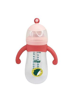 Пляшечка пластикова з силіконовими ручками mgz-0200(pink) 260 мл