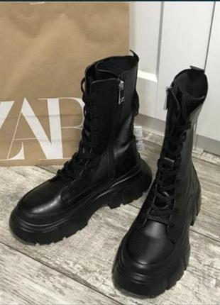 Жіноче взуття, zara, 41 розмір, чорний, черевики.
