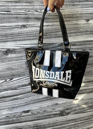 Брендова лакова сумка lonsdale 2