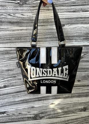 Брендова лакова сумка lonsdale 4