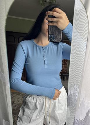 Синя кофта лонгслів 3