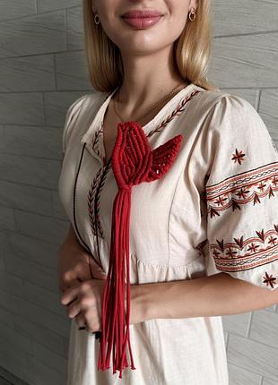 Брош пташка у техніці макраме 🕊️❤️ 3