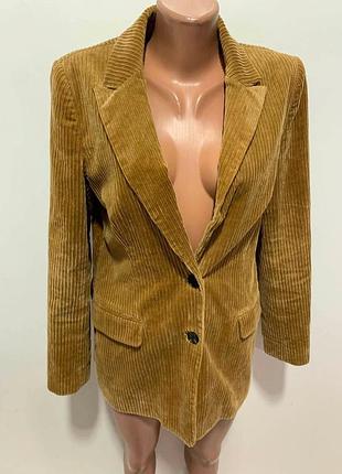 Стильний вельветовий вінтажний  жіночий жакет бежевого кольору co couture ￼. стан нового 

￼ розмір   м