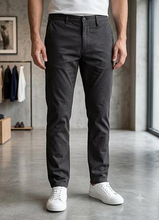 Мужские брюки чинос zara slim stretch fit р. w36 / eur 46