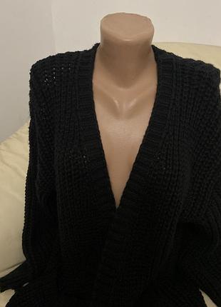 Продам довгий шикарний кардиган великої ( крупної) вʼязки з кишеньками