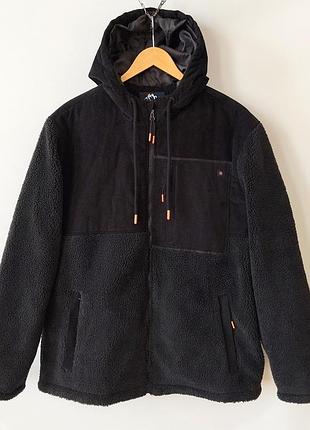 Мужская куртка mountain and isles sherpa & corduroy jacket (черная, xl)