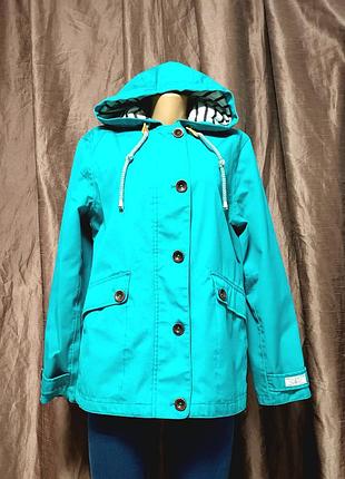Женская куртка - дождевик joules coast waterproof изумрудного цвета. l.