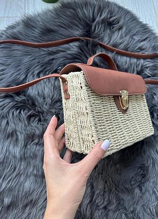 Плетена шоколадна сумка 👜 2