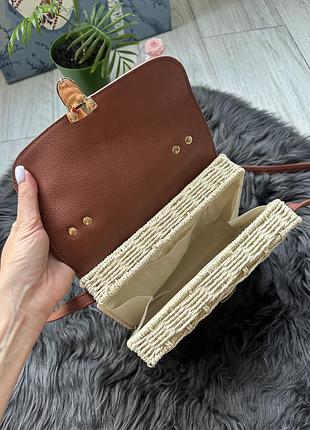 Плетена шоколадна сумка 👜 4