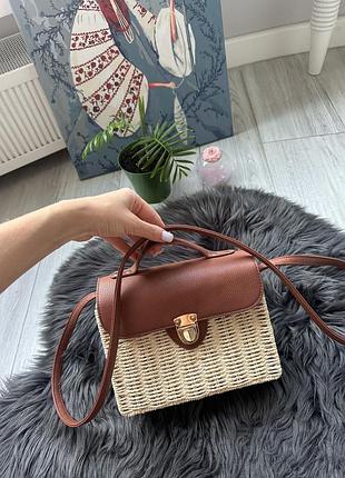 Плетена шоколадна сумка 👜 7