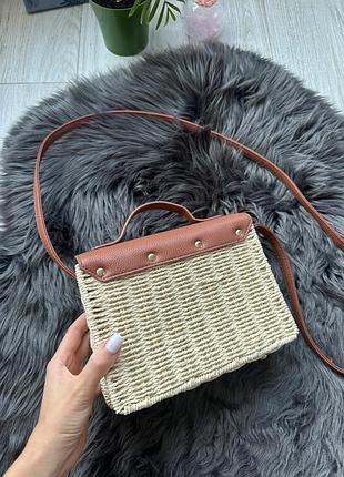 Плетена шоколадна сумка 👜 6