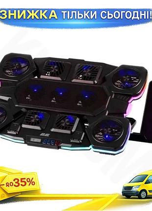 Ku подставка для ноутбука universal fit до 17.3" 2e черная с rgb подсветкой для геймеров с вентилятора uni2l_k