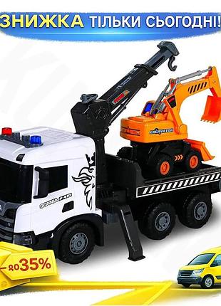 Ku игровой набор super universal fit big truck автокран scania с экскаватором светлый звук для мальчик uni2l_k