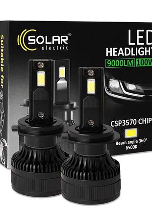 Автолампа solar led h7 12/24v 100w 9000lm 6500k csp3570 2шт