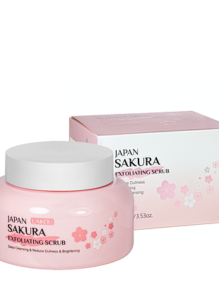 Скраб пилинг для лица с ниацинамидом laikou japan sakura exfoliating scrub 100 г