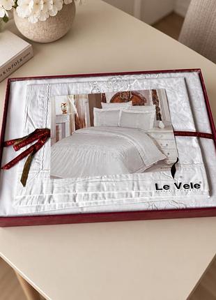 Євро комплект постільної білизни le vele beatrice (white) — новий