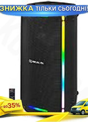 Ku портативная колонка real-el universal fit 80 вт bluetooth с rgb-подсветкой аккумуляторная для музык uni2l_k