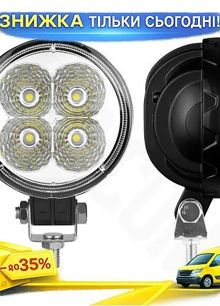 Ku фара світлодіодна brevia universal fit 12w epistar для освітлення території кругла водонепроникна 8 uni2l_k