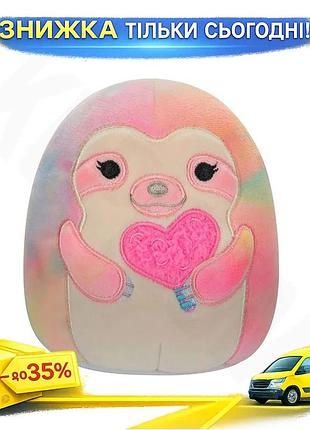 Ku мягкая игрушка squishmallows universal fit ленивец вим 19 см для детей мягкая игрушка для объятий и uni2l_k