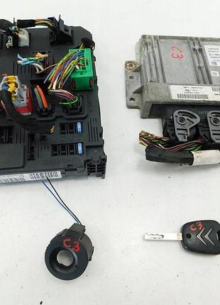 Блок управління двигуном ебу комплект запуску ного іммо citroen c3 1.4 8v 9660946880
