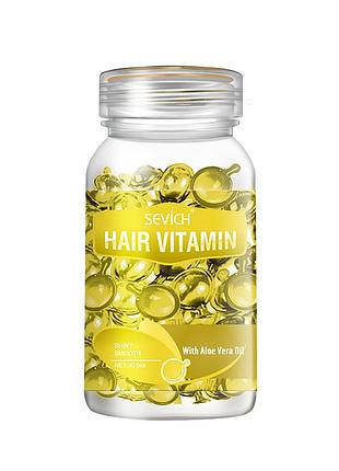Витаминные капсулы sevich hair vitamin с маслом алоэ вера для светлых волос 30 капсул для восстановления блеска и питания