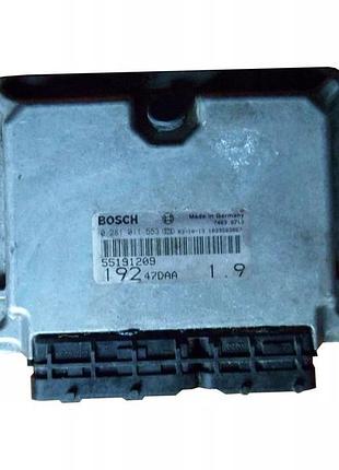 Блок управління двигуном ебу fiat stilo 1.9 55198058 0281011553 reset clean logged off 55191209
