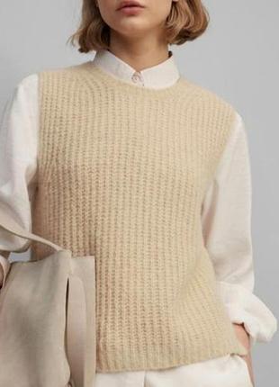 Жилет вязаный женский удлиненный h&amp;m